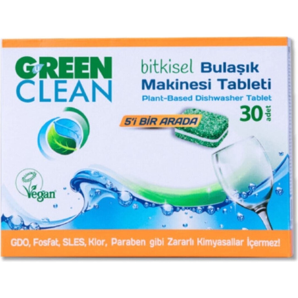 U Green Clean Bitkisel Bulaşık Makinesi Tabletleri - 30 Adet, Fosfat ve Klor İçermeyen, Parlatıcı Etkili, Limon Aromalı Bulaşık Makineleri Fiyatı