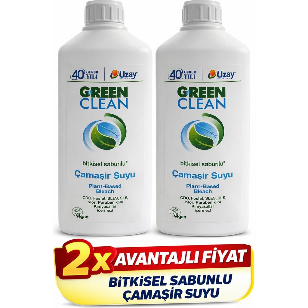 U Green Clean Çamaşır Suyu 2 Adet Çamaşır Yıkama Fiyatı