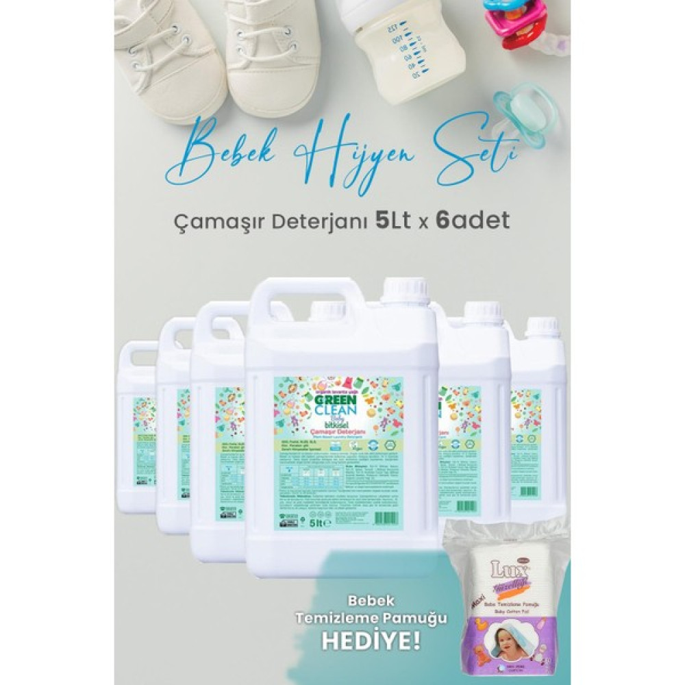 U Green Clean Green Clean Baby Bitkisel Çamaşır Deterjanı Lavanta Yağlı 5 Lt x 6 Adet ve Hediyeli Oto Boyaları Fiyatı