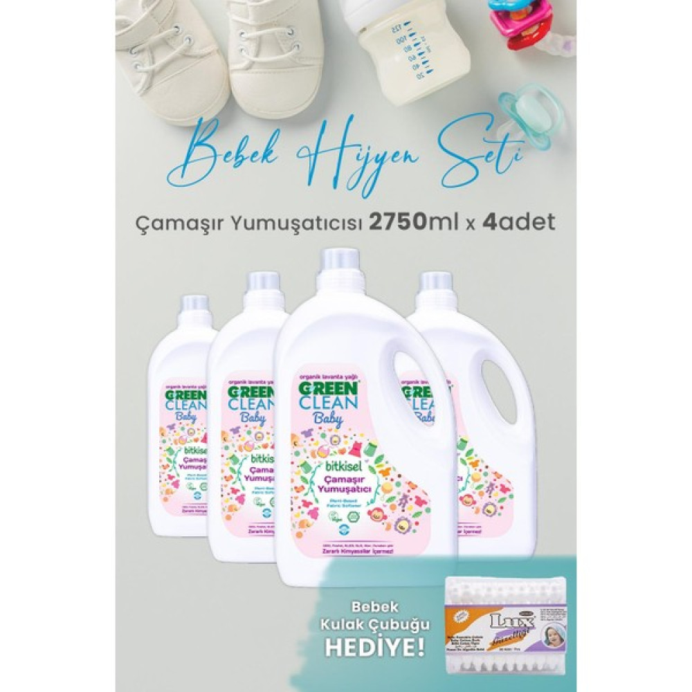 U Green Clean Green Clean Baby Çamaşır Yumuşatıcısı 2750 ml Yıkama x 4 Adet ve Hediyeli - 1 - 2,7 lt Oto Boyaları Fiyatı
