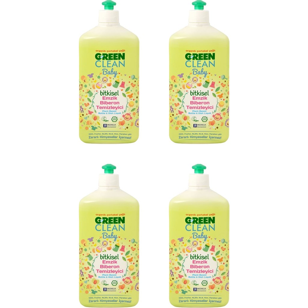 U Green Clean Organik Portakal Yağlı Baby Biberon Emzik Temizleyici 500 ml 4'lü Set Biberon Fiyatı