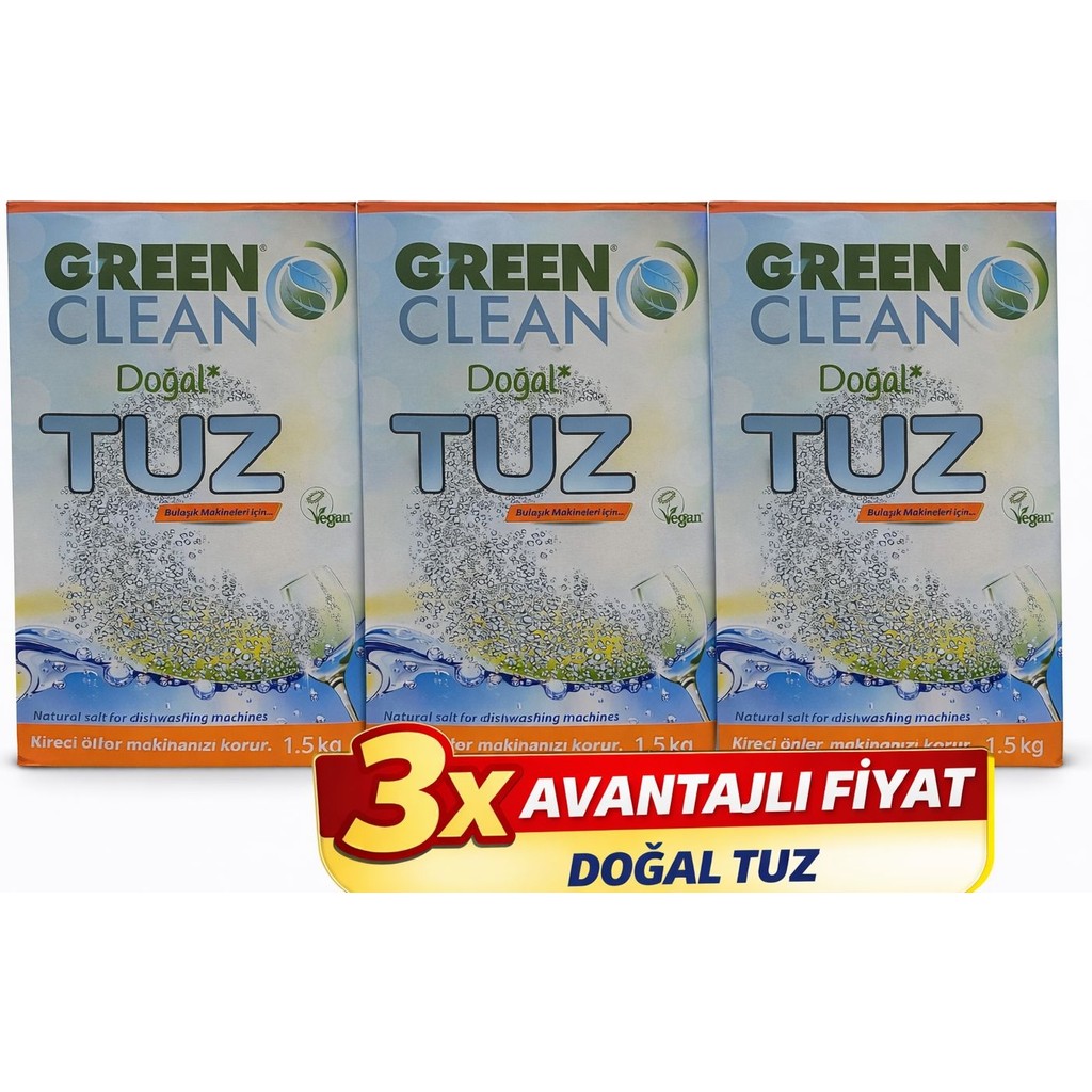 U Green Clean Vegan Bulaşık Makinesi Tuzu (3 Adet) - 3 ADET Bulaşık Makineleri Fiyatı
