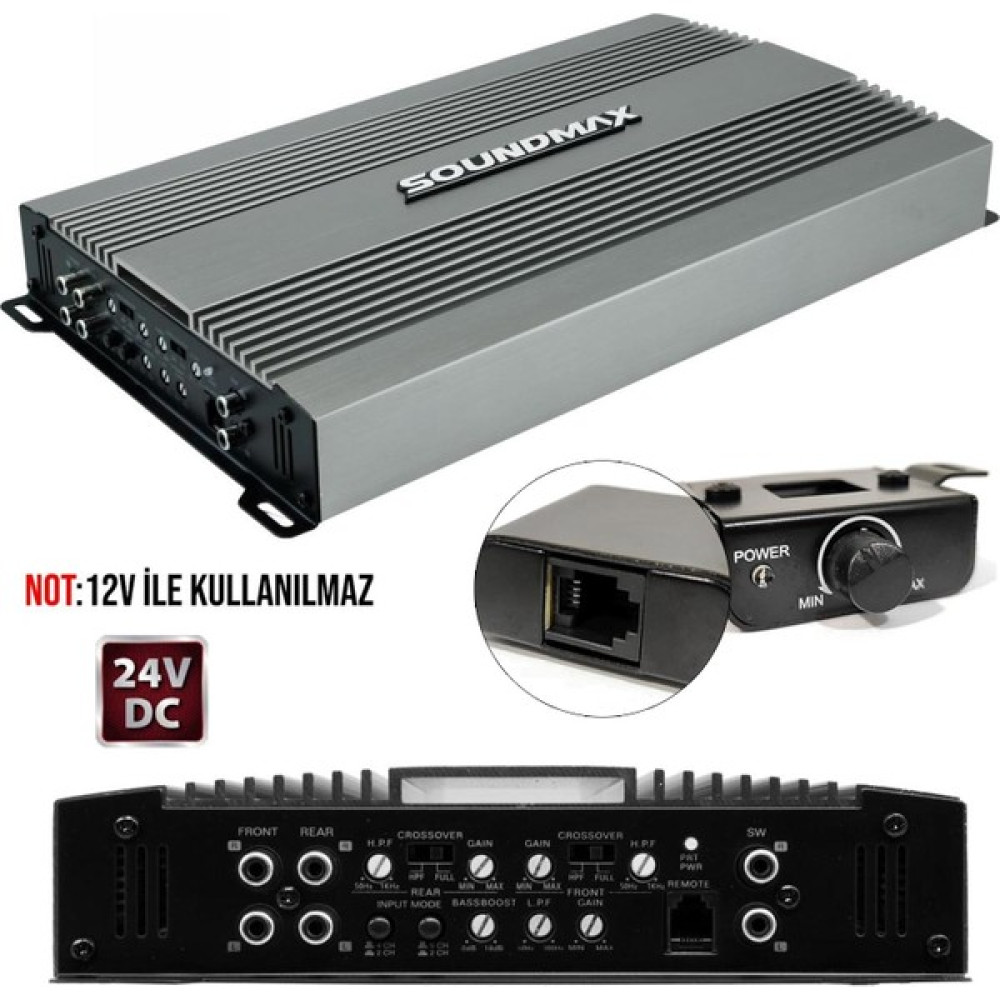 U-Tech Teknoloji Oto Anfı 5500W 5 Kanal 24V Bass Kontrol Soundmax SX-5024.5 Oto Hoparlörleri & SubWoofer Fiyatı