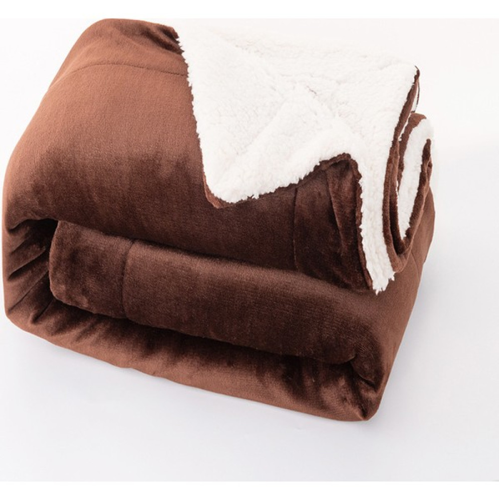 Uapqgm Sherpa Polar Battaniye Kalın Çift Katmanlı Flanel Battaniye (Yurt Dışından) - 130 x 160 cm - Kahve Battaniye Fiyatı