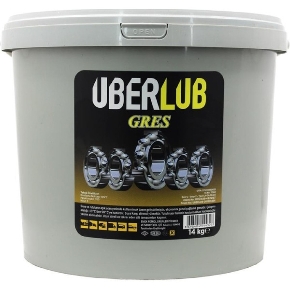 Uberlub Excell Süper Gres - Lityum Sabunlu Beyaz Gres 14 kg Motor Yağı & Katkıları Fiyatı