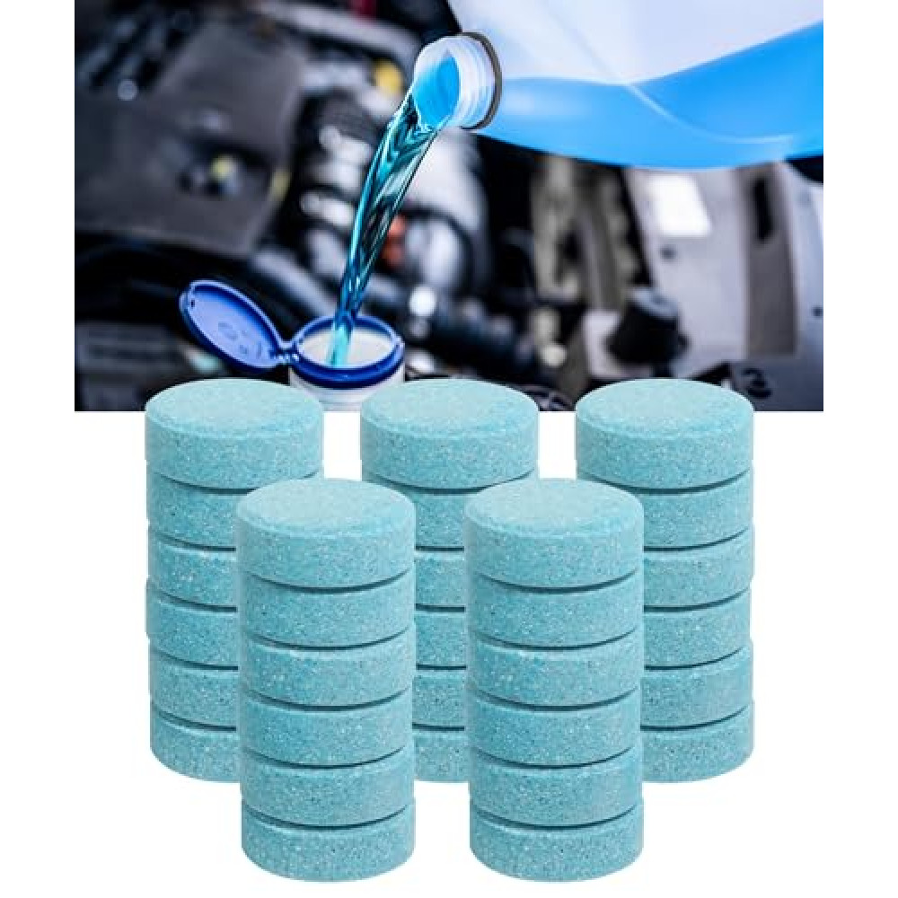 UBOG 30PCS Windshield Fluid,Windshield Washer Tablets,Car Accessories Washer Fluid Tablets,Car Windshield Washer Fluid，Concentration Wiper Fluid Tablets，Remove Glass Stains,Fit for Car Window Glass