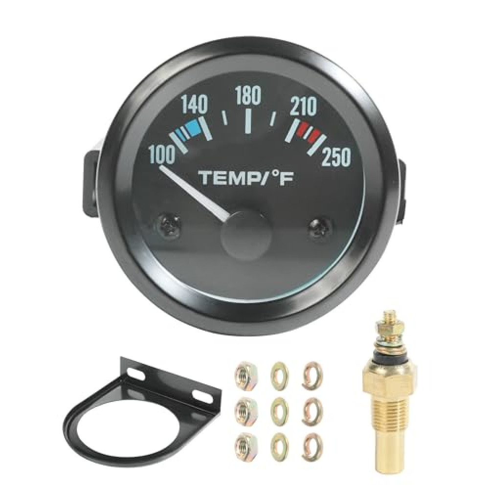 UBOG Water Temp Gauge,2" 52mm Water Temp Gauge,100-250℉ Temperature Gauge for Car,Car Accessories Car Temperature Gauge with Led Backlight Water Temp Gauges,Use for Cars Trucks Vehicles Ships