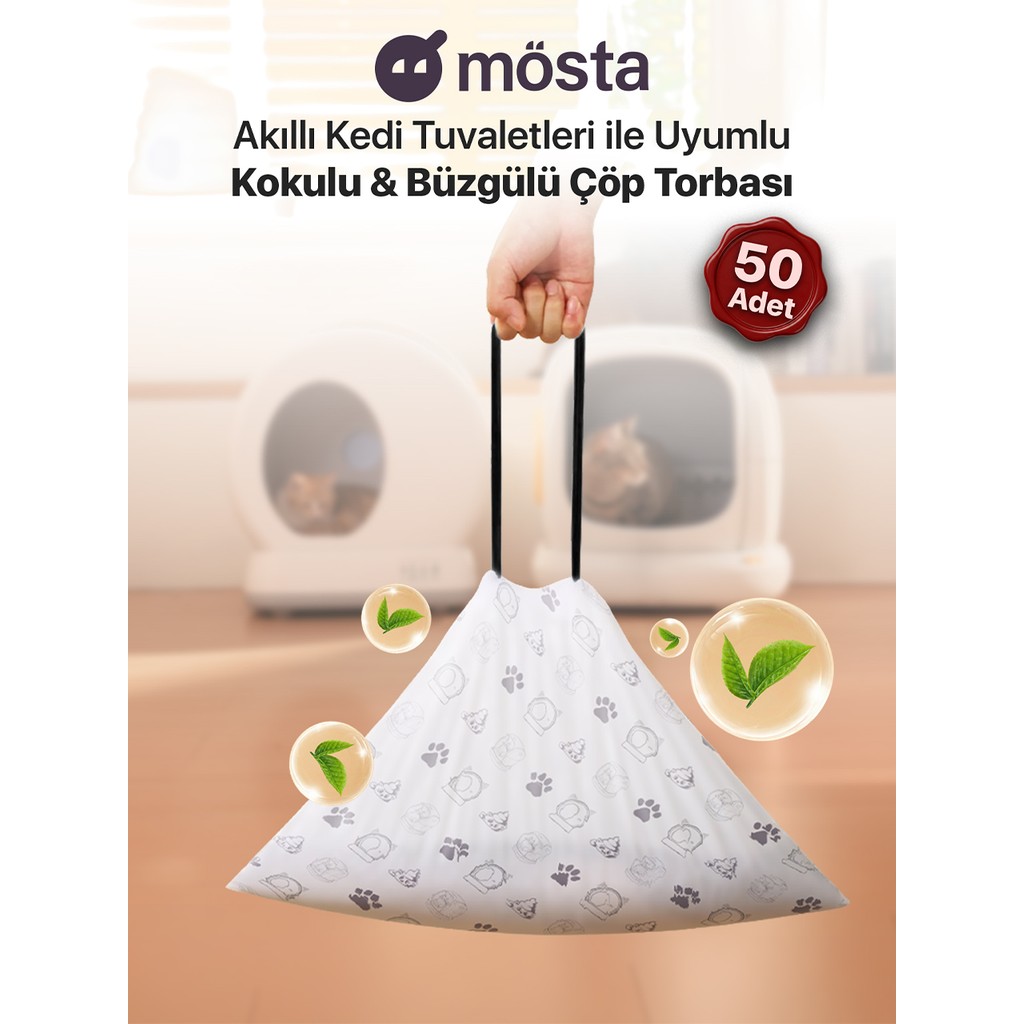 UBPet Çöp Torbası - Akıllı Kedi Tuvaletleri ile Uyumlu Kokulu & Büzgülü Çöp Torbası - UBPet C10 Pro ve UBPet C20 Uyumlu - 4 Litre Hazne Evcil Hayvan Ürünleri Fiyatı