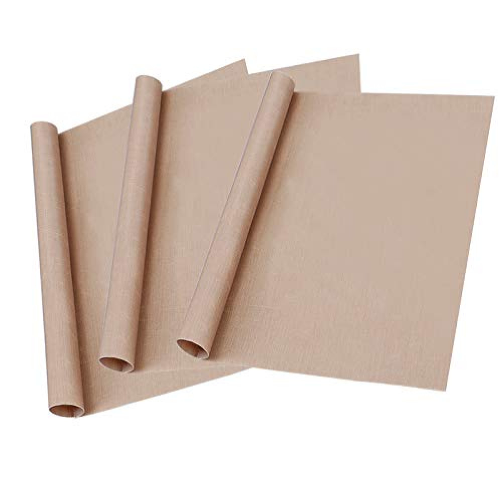 Ubrand 3 Pack PTFE Teflon Sheet, 12" x 16" Heat Resistant Craft Mat, Non-Stick, Reusable, Brown, Medium