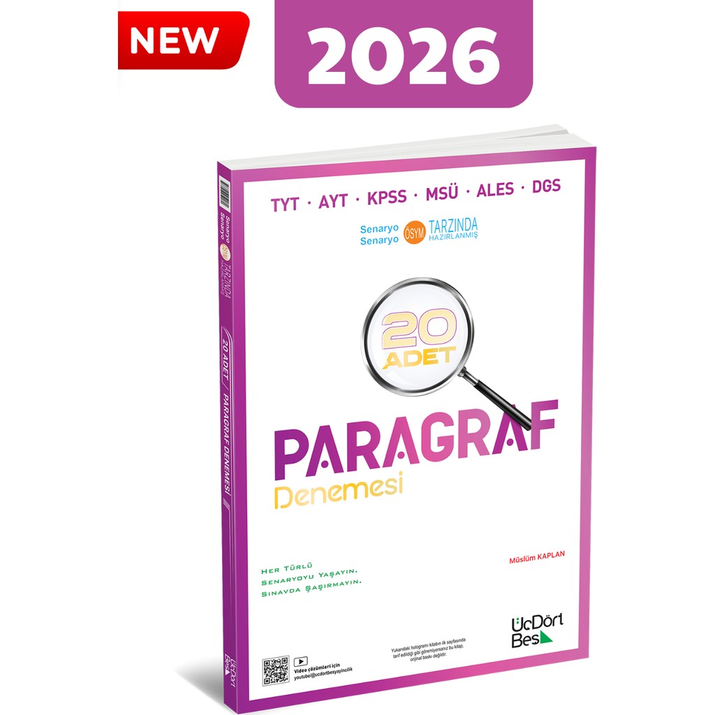 Üç Dört Beş Yayınları 2026 345 Yayınları 20'li Paragraf Denemesi Kaynak Kitapları Fiyatı