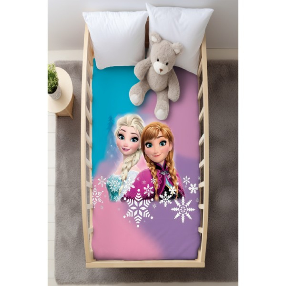 Üç Renkli Gökkuşağı Elsa ve Anna Beşik Bebek Nevresim Takımı 100X150 ( Çarşaflı ) - 100 x 150 cm Bebek Nevresim Takımı Fiyatı