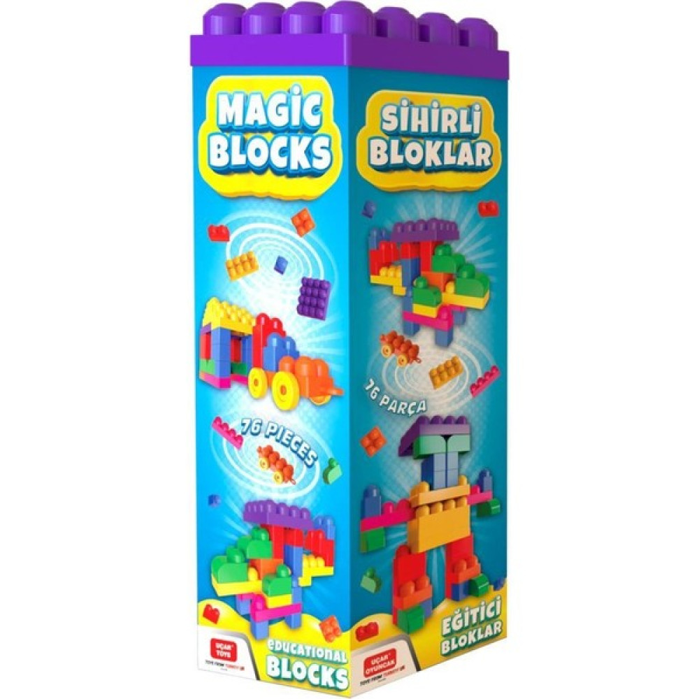 Uçar Oyuncak Magic Blocks 76 Parça Büyük Bloklu Oyun Seti - Renkli Eğitici Oyuncak Fiyatı