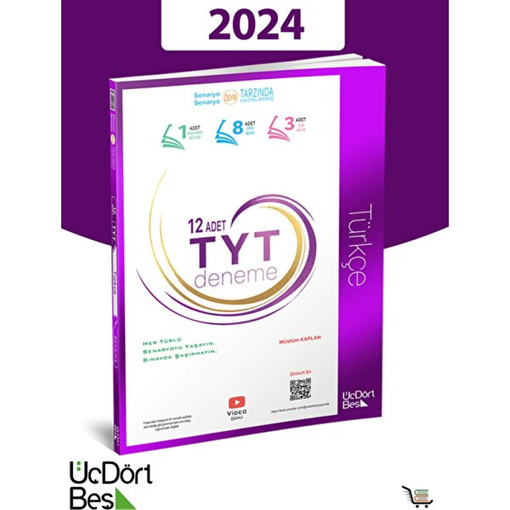 ÜçDörtBeş Yayınları 2024 TYT 12'li Türkçe Denemesi Temel Yeterlilik Testi (TYT) Fiyatı