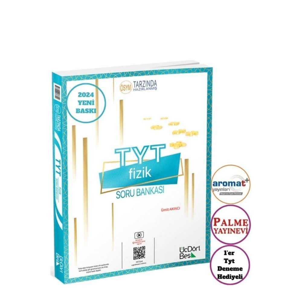 ÜçDörtBeş Yayınları 3 4 5 ÜçDörtBeş 345 TYT Fizik Soru + Aromat-Palme 1Er Tyt Deneme Hediyeli Ders Sınav Kitapları Fiyatı