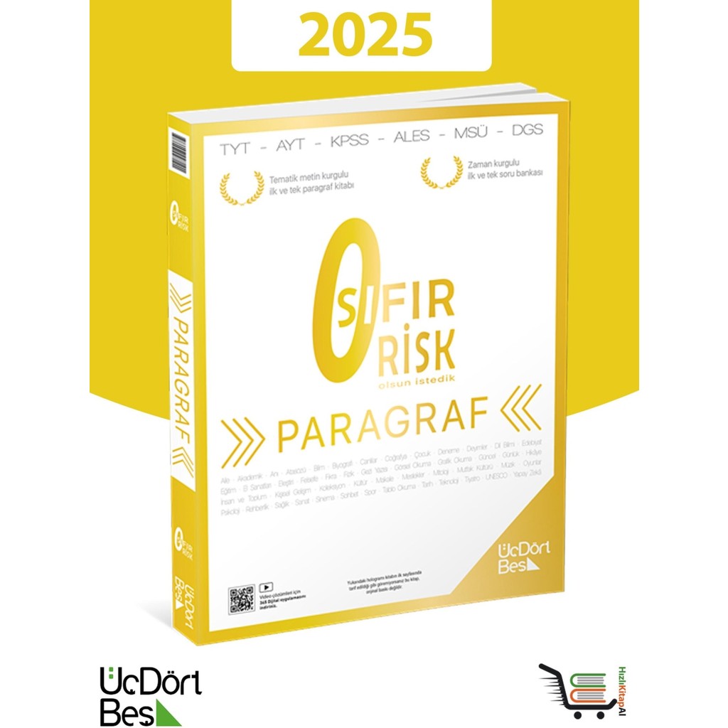 ÜçDörtBeş Yayınları 345 Paragraf Sıfır Risk 2025 Model Temel Yeterlilik Testi (TYT) Fiyatı