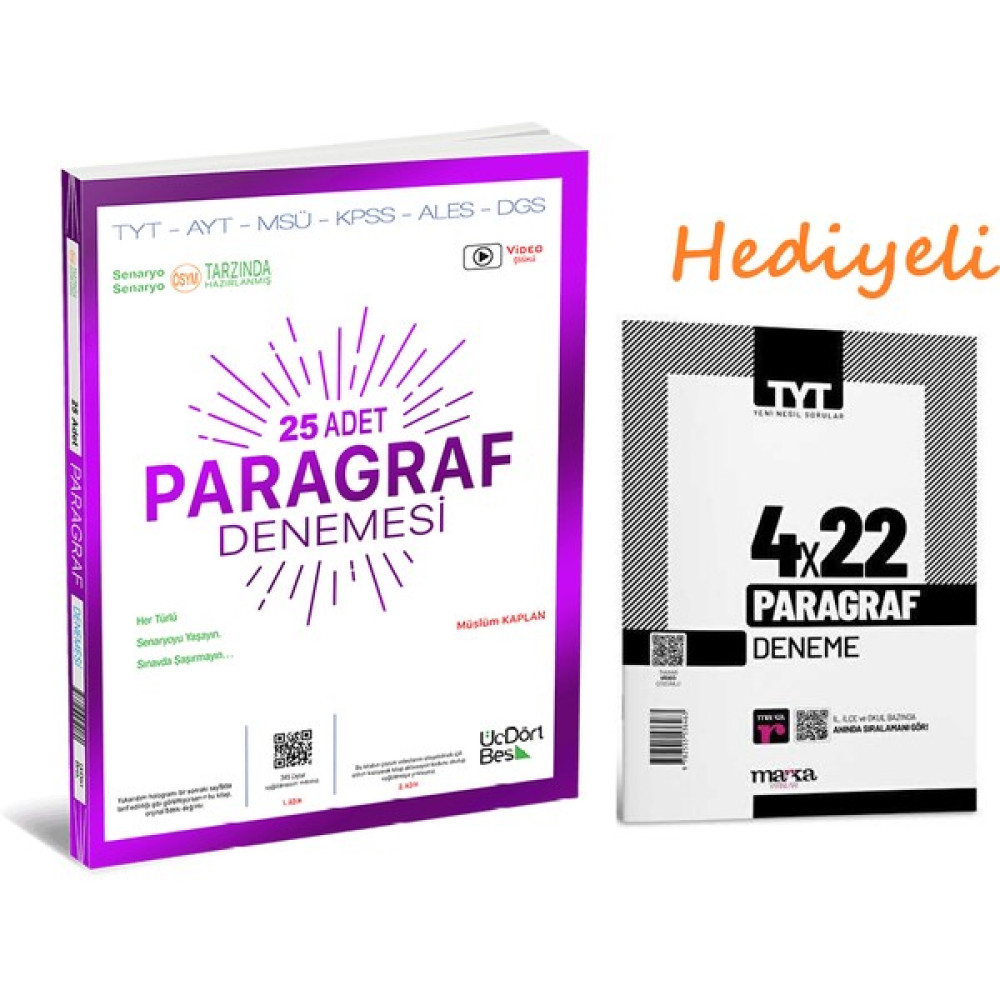 ÜçDörtBeş Yayınları 345 Yayınları Paragraf Deneme + Marka Paragraf Deneme Üçdörtbeş Üç Dört Beş 3 4 5 Temel Yeterlilik Testi (TYT) Fiyatı