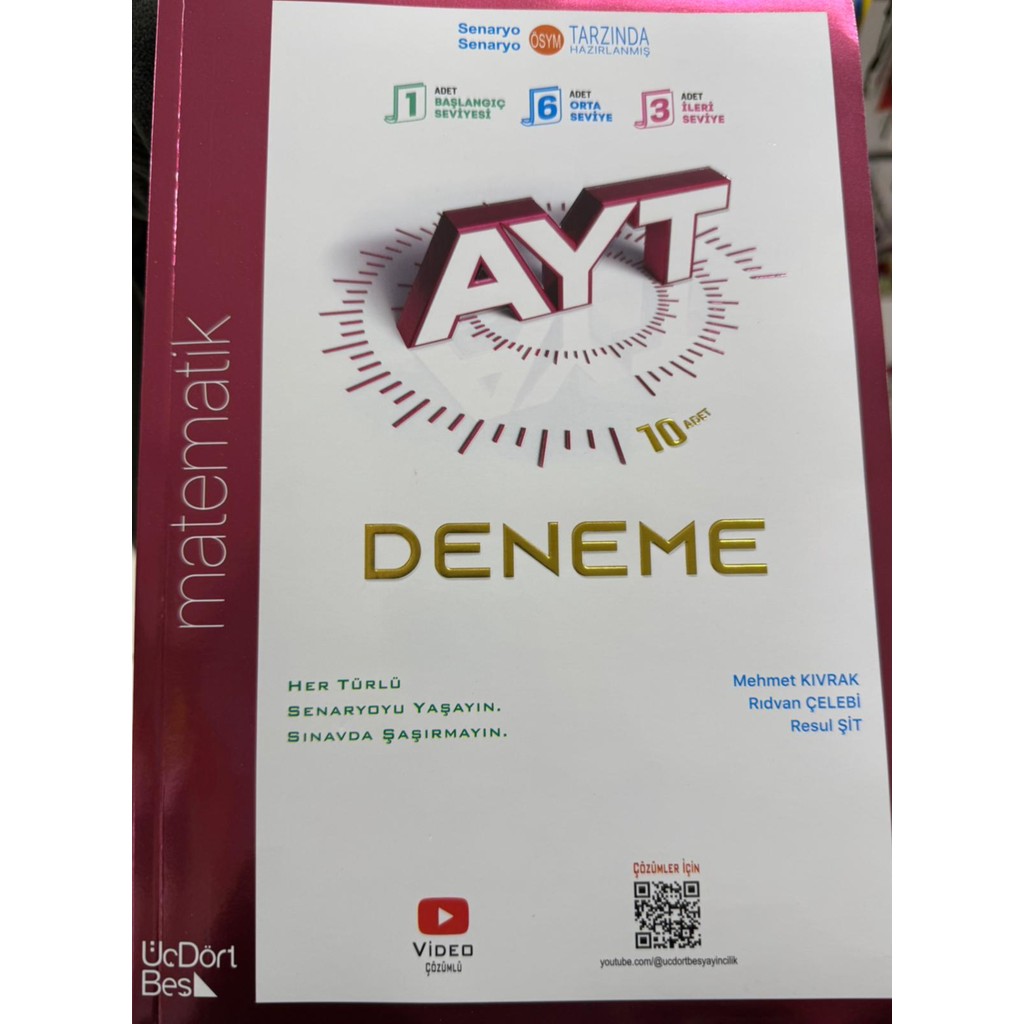 ÜçDörtBeş Yayınları AYT 10’lu Matematik Deneme 2026 Matematik Fiyatı