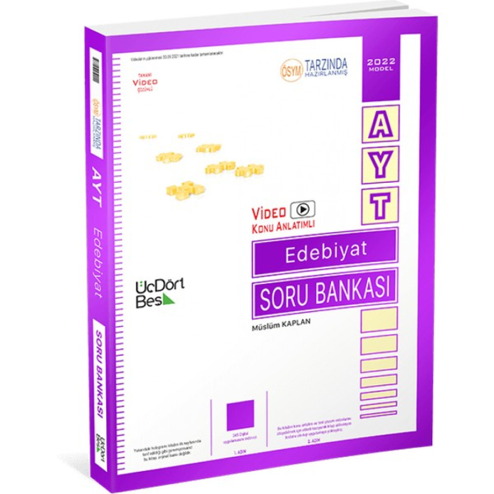 ÜçDörtBeş Yayınları Ayt Edebiyat Soru Bankası Sosyal Bilgiler Fiyatı