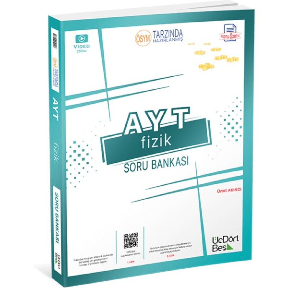 ÜçDörtBeş Yayınları Ayt Fizik Soru Bankası Üçdörtbeş 345 (Feyy'e Özel Güncel Baskıdır) Fizik Fiyatı