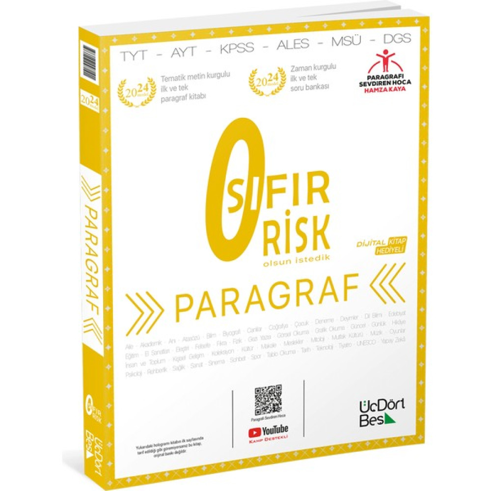 ÜçDörtBeş Yayınları Sıfır Risk Paragraf 2024 KPSS Fiyatı