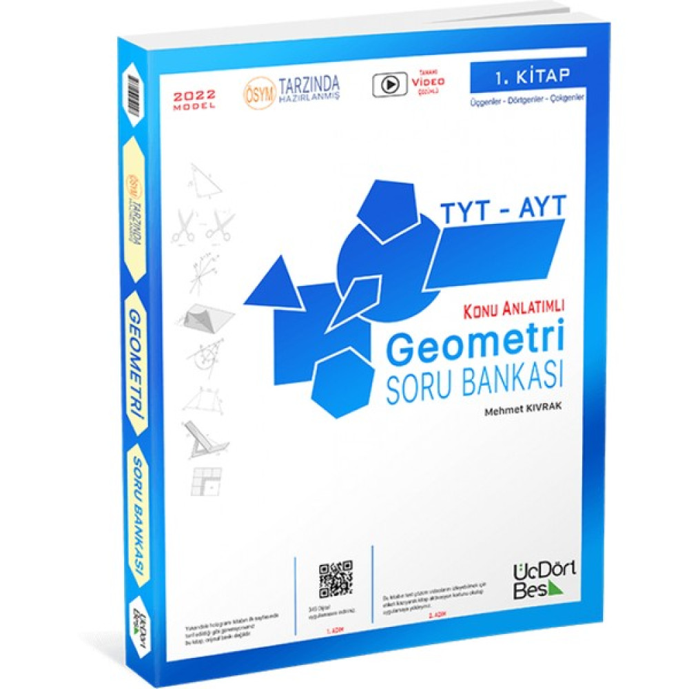 ÜçDörtBeş Yayınları Tyt-Ayt Geometri Soru Bankası (1. Kitap) Matematik Fiyatı