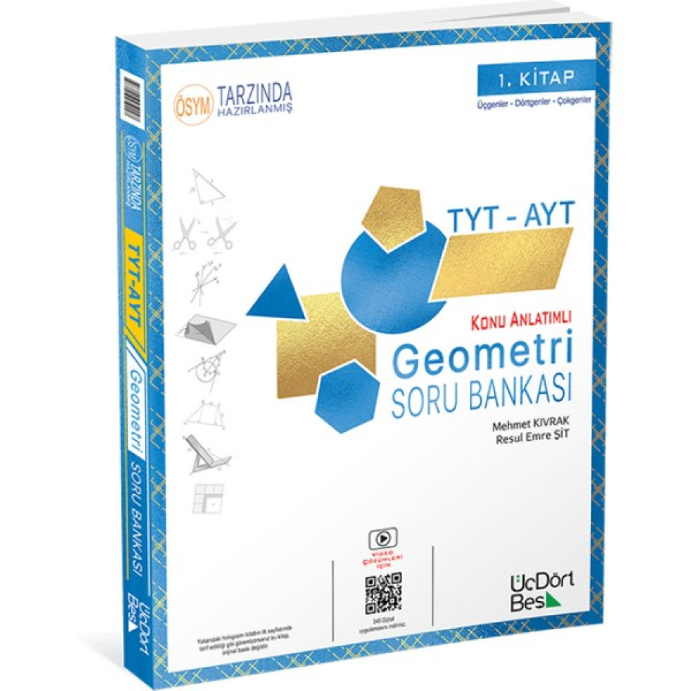 ÜçDörtBeş Yayınları TYT-AYT Geometri Soru Bankası 1. Kitap Geometri Fiyatı
