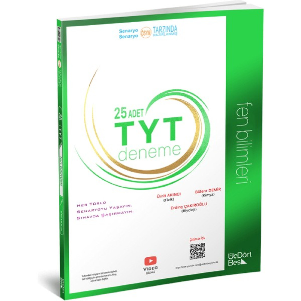 ÜçDörtBeş Yayınları TYT Fen Bilimleri 25 Deneme Temel Yeterlilik Testi (TYT) Fiyatı
