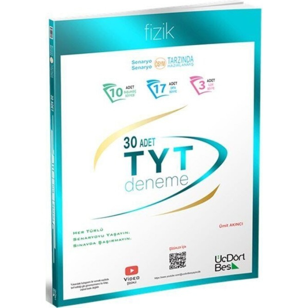 ÜçDörtBeş Yayınları TYT Fizik 30 Deneme Temel Yeterlilik Testi (TYT) Fiyatı