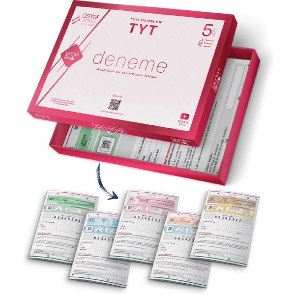 Üçdörtbeş Yayınları TYT Tüm Dersler 5 Lı Deneme Temel Yeterlilik Testi (TYT) Fiyatı