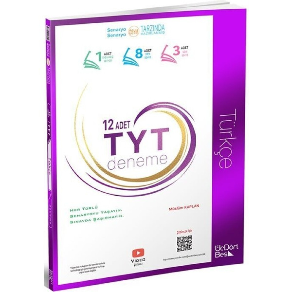 Üçdörtbeş Yayınları TYT Türkçe 12'li Deneme Türkçe Fiyatı