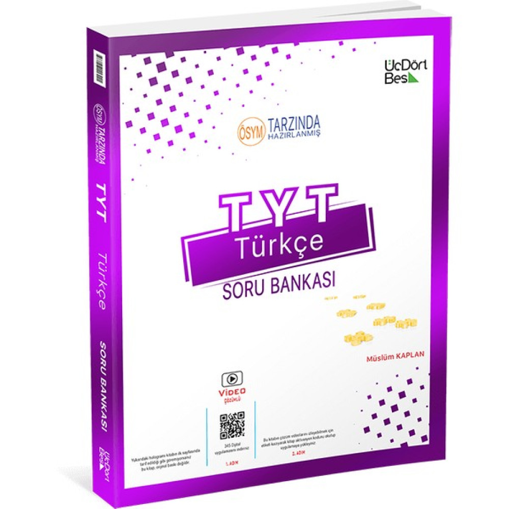 ÜçDörtBeş Yayınları TYT Türkçe Soru Bankası Üçdörtbeş 345 (Bolnot'a Özel Güncel Içeriğe Sahiptir) Türkçe Fiyatı