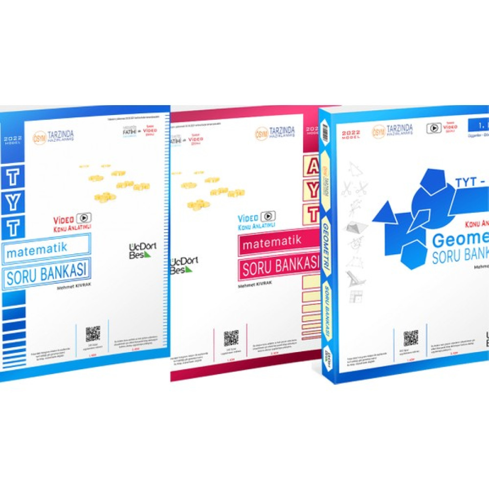 ÜçDörtBeş Yayınları Üç Dört Beş Yayıncılık TYT-AYT 2022 Matematik Soru Bankası Set 3 Kitap Matematik Fiyatı
