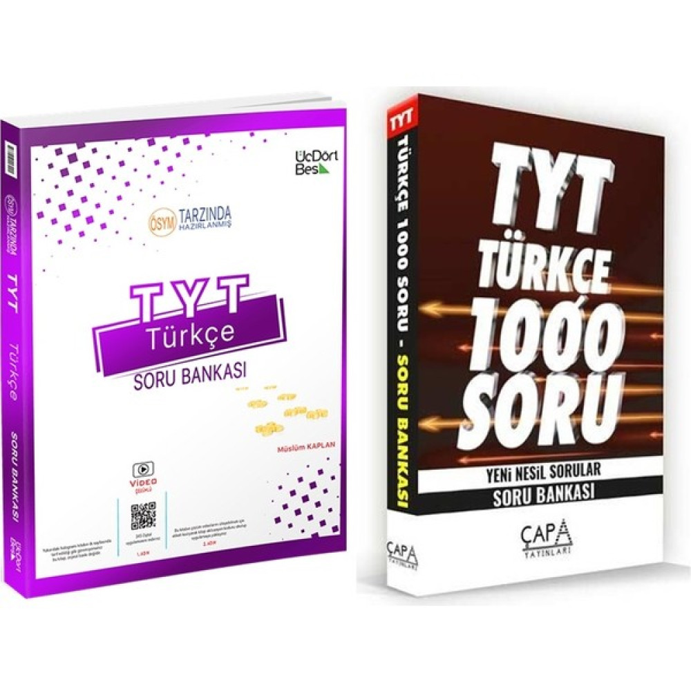 ÜçDörtBeş Yayınları Üç Dört Beş Yayınları 345 Tyt Türkçe Soru Bankası+ Çapa 1000 Soru Türkçe Soru Bankası Kaynak Kitapları Fiyatı