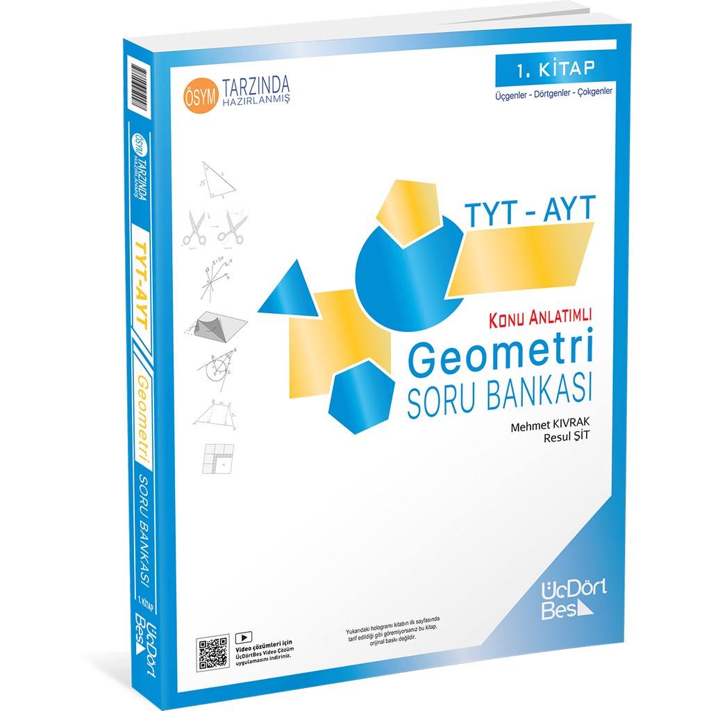 ÜçDörtBeş Yayınları ÜçDört Beş Yayıncılık TYT AYT Geometri Soru Bankası (1. Kitap) Temel Yeterlilik Testi (TYT) Fiyatı