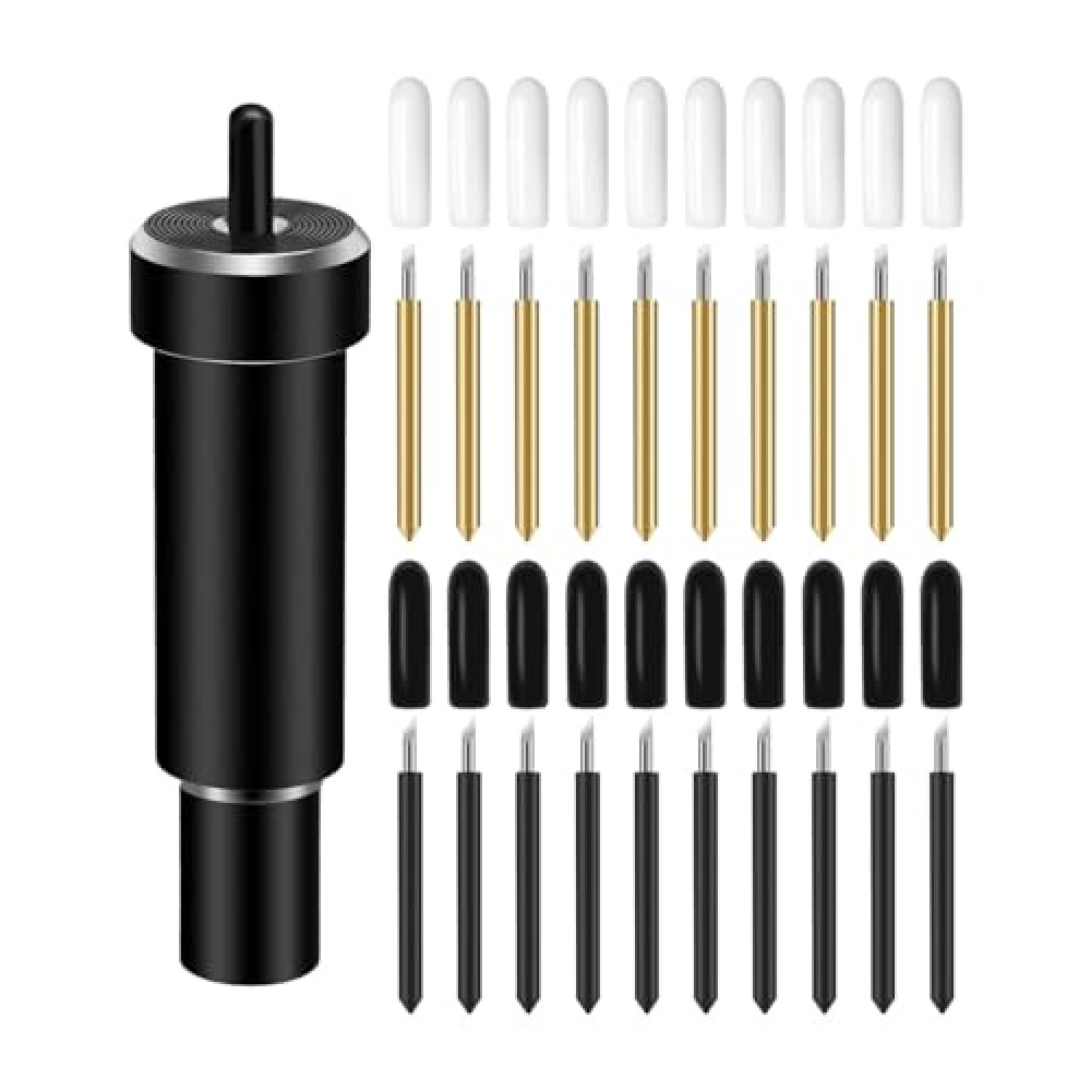 UCEC 21 PCS Premium Replacement Cutting Blade+Housing Compatible with Cricut Maker/Maker 3/Explore Air 2/Air 3 Cutting Machine, Includ 10PCS Standard Blaeds, 10PCS Deep Cutting Blades and Cut Housing