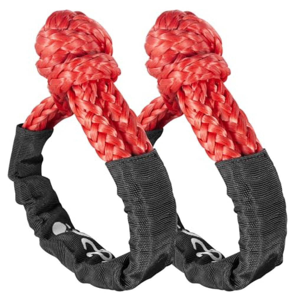 UCEDER Synthetic Soft Shackle Rope, 56,000 lbs Breaking Strength, Red, Heavy Duty Tow Shackles for Off-Road, Truck, Jeep, SUV, UTV, ATV