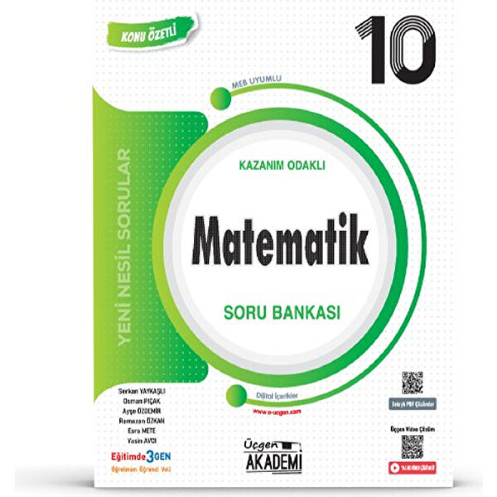 Üçgen Akademi 10. Sınıf Konunun Özü Matematik Soru Bankası Kaynak Kitapları Fiyatı