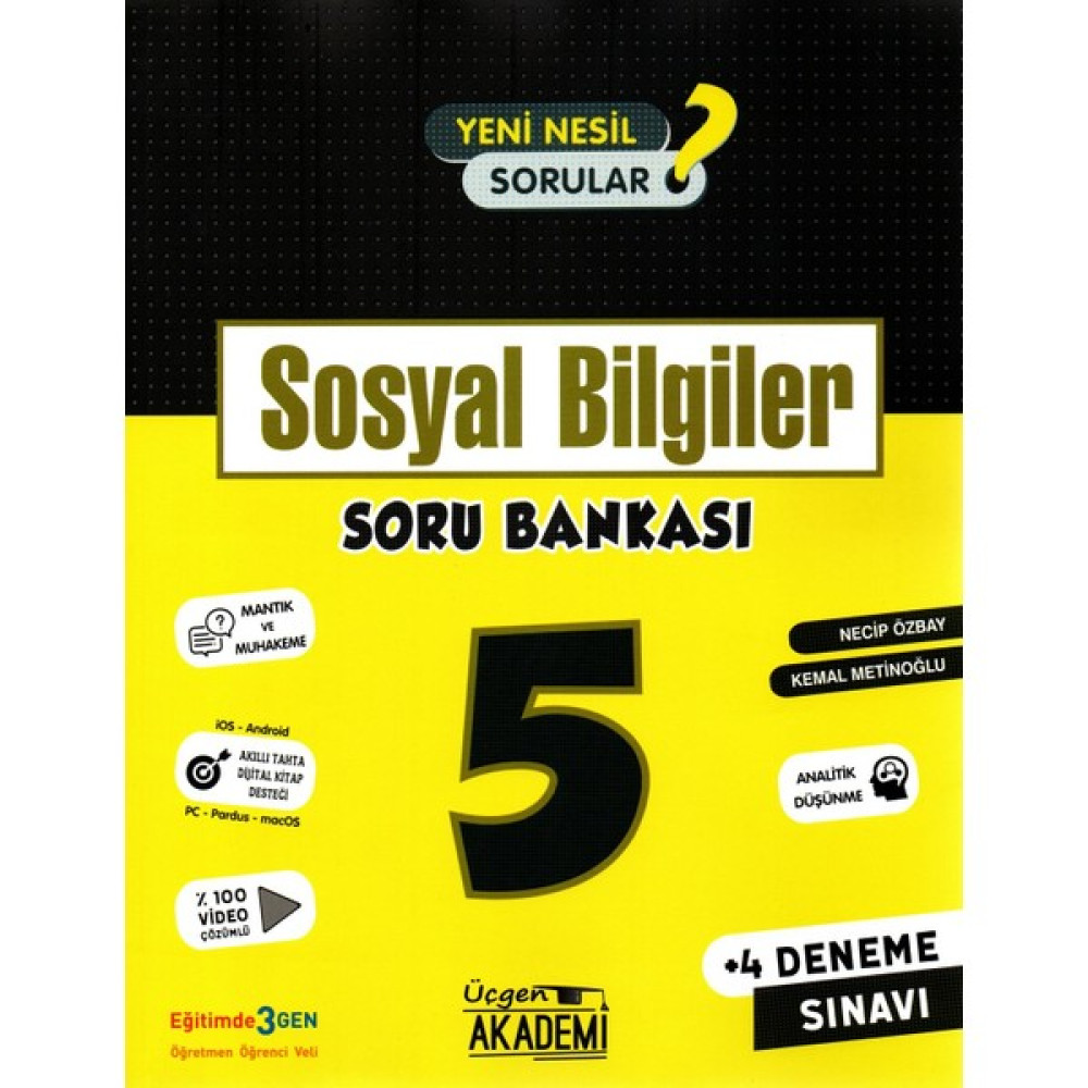 Üçgen Akademi 5. Sınıf Yeni Nesil Sosyal Bilgiler Soru Bankası Sosyal Bilgiler Fiyatı