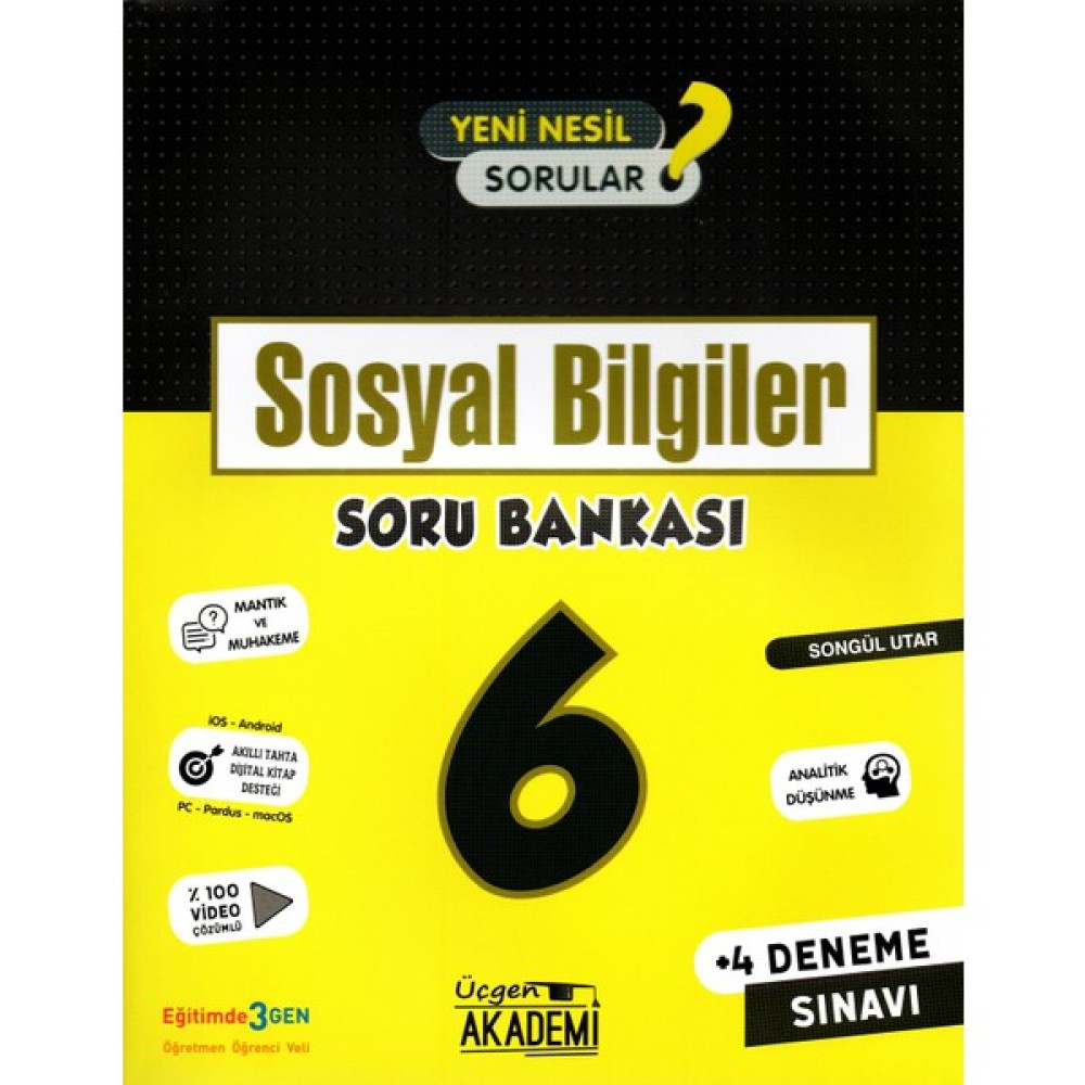 Üçgen Akademi 6. Sınıf Yeni Nesil Sosyal Bilgiler Soru Bankası Sosyal Bilgiler Fiyatı
