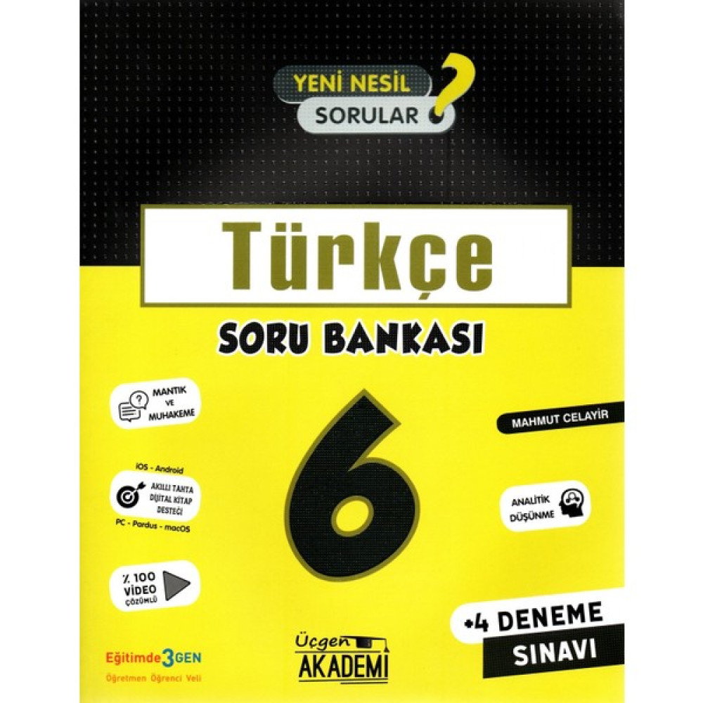 Üçgen Akademi 6. Sınıf Yeni Nesil Türkçe Soru Bankası Türkçe Fiyatı