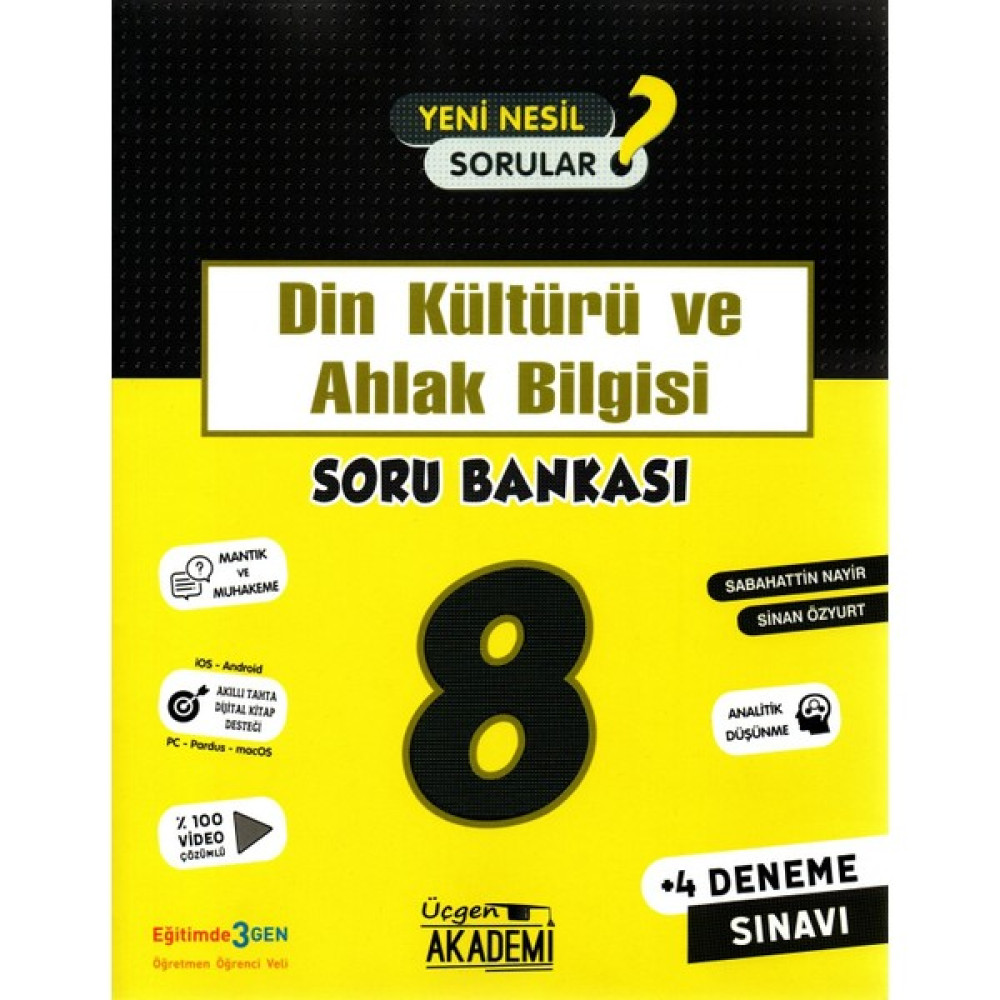 Üçgen Akademi 8. Sınıf Yeni Nesil Din Kültürü Soru Bankası Din Kültürü ve Ahlak Bilgisi Fiyatı