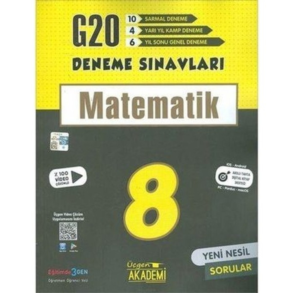 Üçgen Akademi 8.sınıf Lgs Matematik 20LI Deneme Sınavı Tüm Dersler Fiyatı
