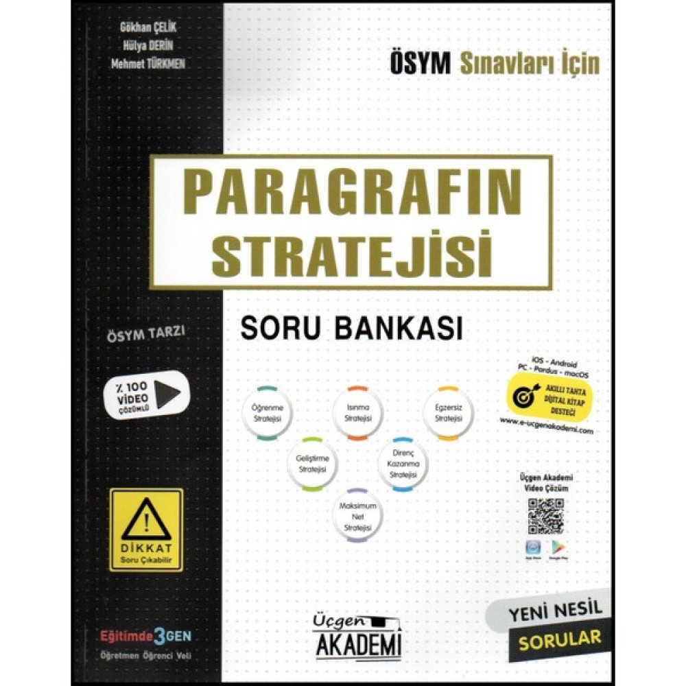 Üçgen Akademi TYT Paragrafın Stratejisi Soru Bankası Ders Sınav Kitapları Fiyatı