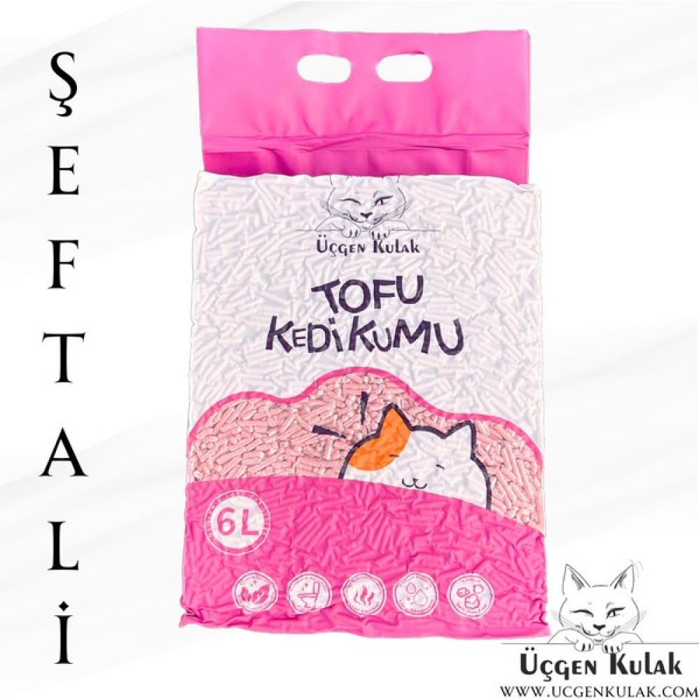 Üçgen Kulak <Tofu Kedi Kumu (Şeftali)> Tuvalete Atılabilir, Kokuyu Hapseden, Tozsuz, Doğal Kedi Kumu! Evcil Hayvan Ürünleri Fiyatı