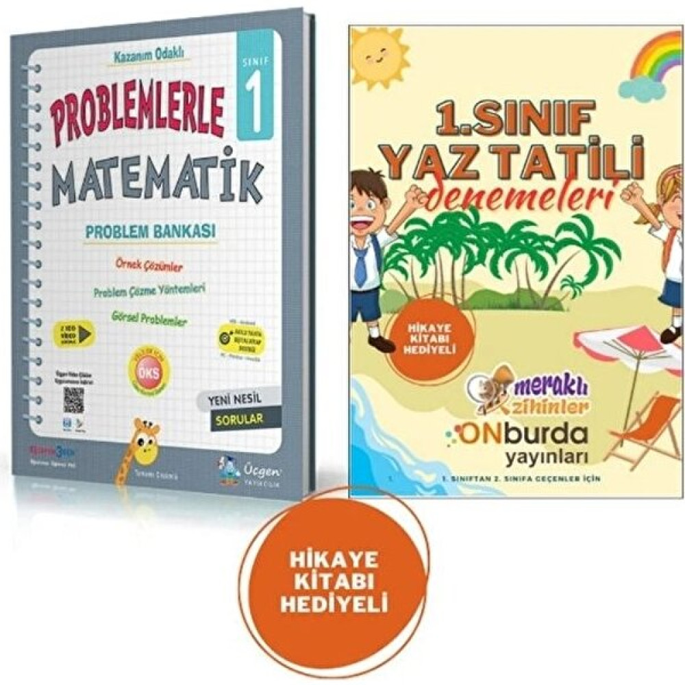 Üçgen Yayıncılık 1'den 2'ye Tatil Seti 1. Sınıf Problemlerle Matematik ve Meraklı Zihinler - Onburda Deneme Matematik Fiyatı