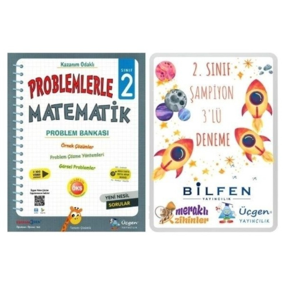 Üçgen Yayıncılık 2. Sınıf Problemlerle Matematik + 3'lü Deneme Bilfen Yayıncılık-Meraklı Zihinler-Üçgen Kaynak Kitapları Fiyatı