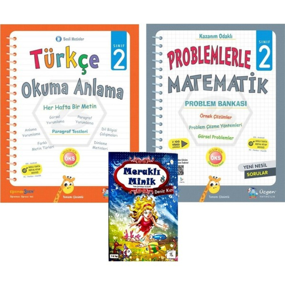 Üçgen Yayıncılık 2. Sınıf Türkçe Okuma Anlama + Problemlerle Matematik Tüm Dersler Fiyatı
