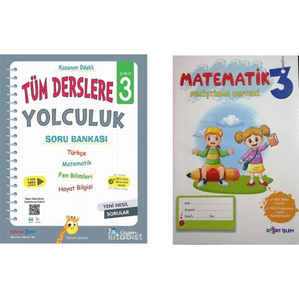 Üçgen Yayıncılık 3. Sınıf Tüm Derslere Yolculuk + Pekiştirme Defteri Kaynak Kitapları Fiyatı