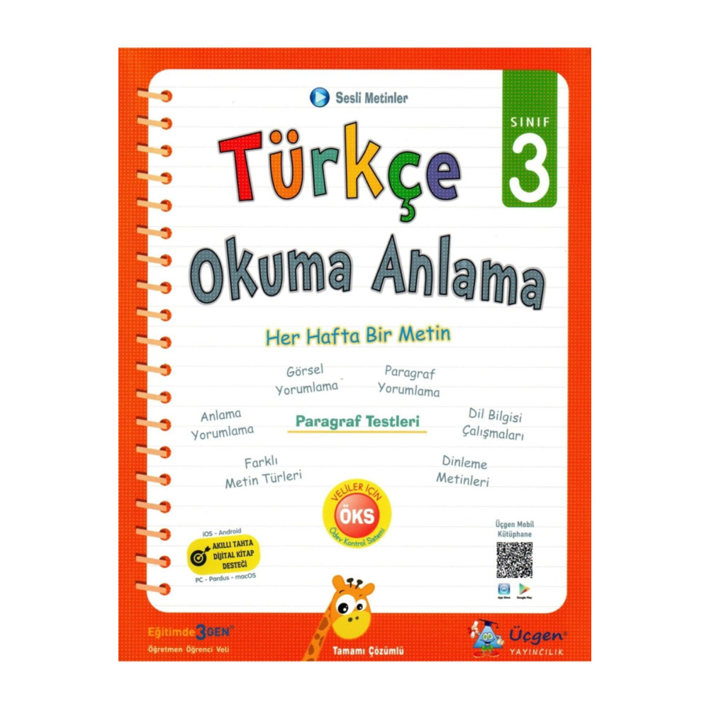 Üçgen Yayıncılık 3. Sınıf Türkçe Okuma Anlama Kitabı Yardımcı Kitaplar Fiyatı