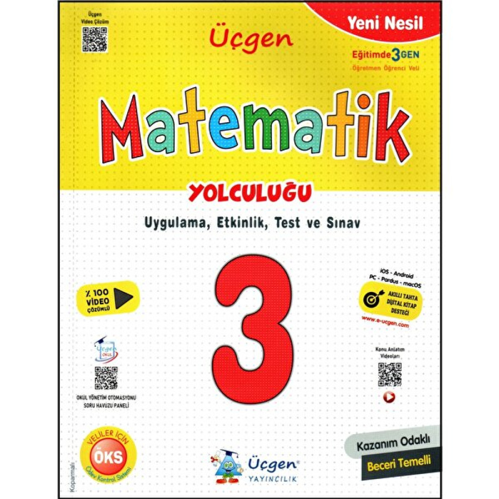 Üçgen Yayıncılık 3. Sınıf Yeni Nesil Matematik Yolculuğu (Ciltli) Matematik Fiyatı